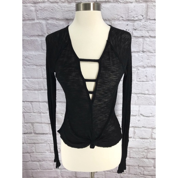 •Intimately FP• Bae Bae Black Sheer Top Cut Out - Picture 2 of 3